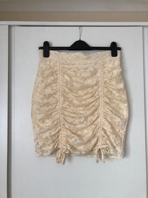 Buy & Sell Lincolnshire Lincoln - Photos for Boohoo cream lace ruched mini skirt new 10