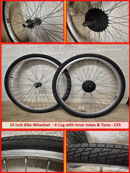 Buy & Sell West Midlands Sandwell - Photos for 24 inch Bike Wheelset - 6 cog with Tyres