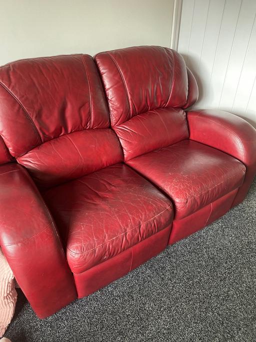 Buy & Sell Lancashire West Lancashire - Photos for Two seater red leather sofa