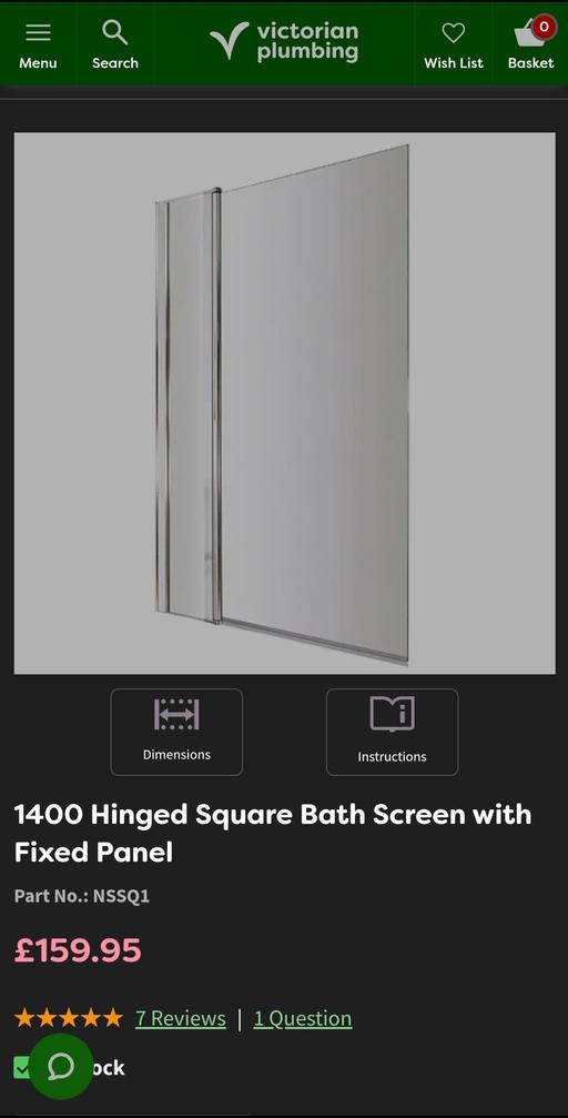 Buy & Sell Staffordshire Cannock Chase - Photos for victoria plumbing bath screen