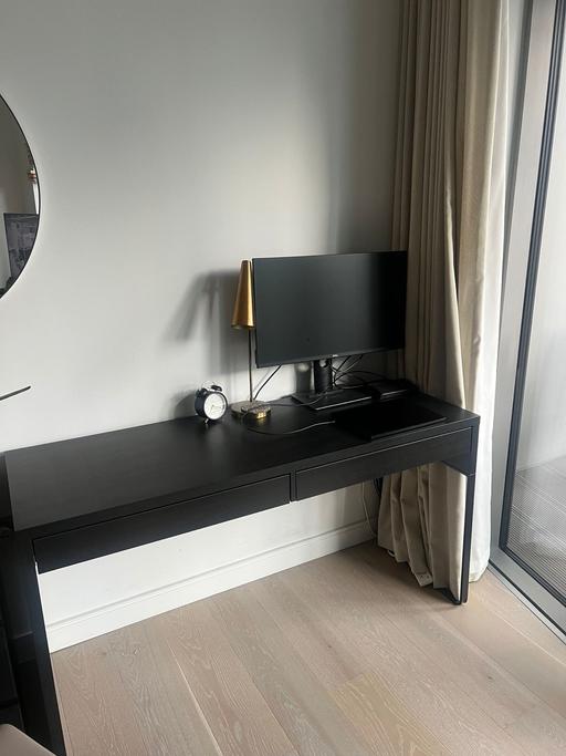 Buy & Sell East London Canary Wharf - East London - Photos for Ikea Micke Double Desk 142x50cm - Black Brown