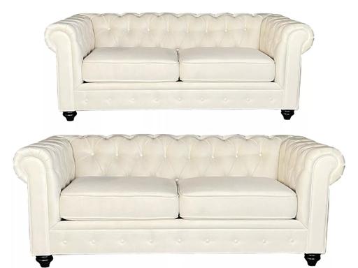 Buy & Sell West Midlands Birmingham - Photos for Sofa Chesterfield 3+2 Fabric Sofa Set Cream