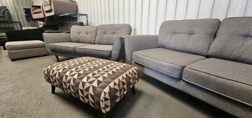 Buy & Sell Cheshire East Radway Green - Cheshire East - Photos for Grey DFS FCUK 3 Seaters + Footstool