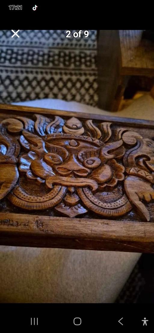 Buy & Sell Shropshire Telford and Wrekin - Photos for Tibetan carved heavy wood table relief.