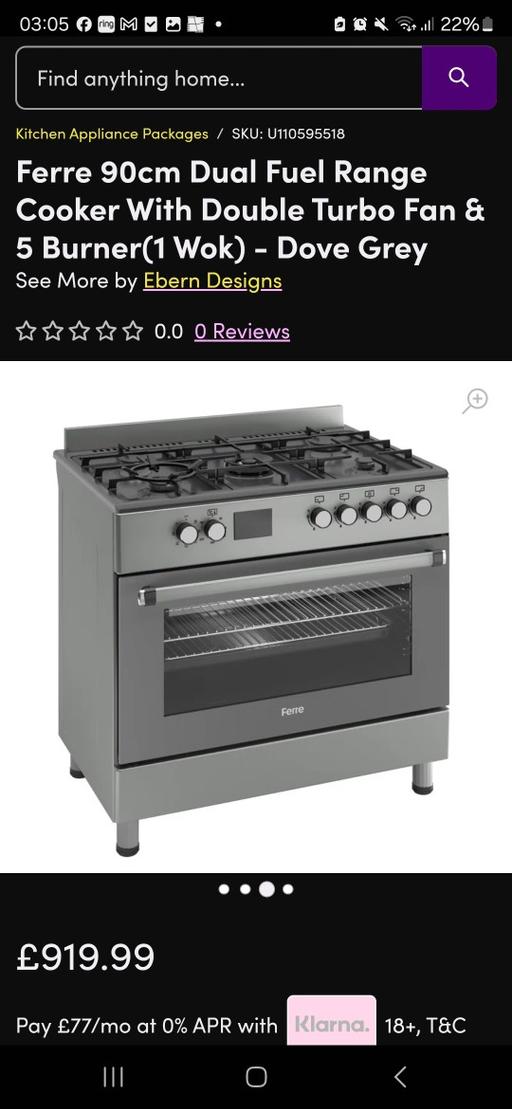 Buy & Sell East London Bethnal Green - East London - Photos for Ferre 5 hob dual fuel gas cooker 90cm