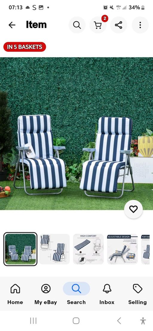 Buy & Sell West Midlands Birmingham - Photos for 2 metal reclining garden chair frames
