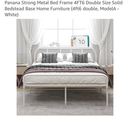 Buy & Sell Warrington Stockton Heath - Warrington - Photos for WHITE METAL FRAME DOUBLE BED & MATTRESS