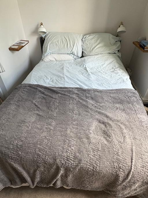 Buy & Sell South West London - Photos for Double bed with mattress & headboard for sale