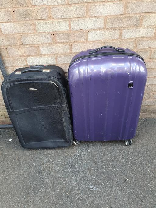 Buy & Sell West Midlands Dudley - Photos for 2 Large Suitcases, Black & Purple, Decent Con
