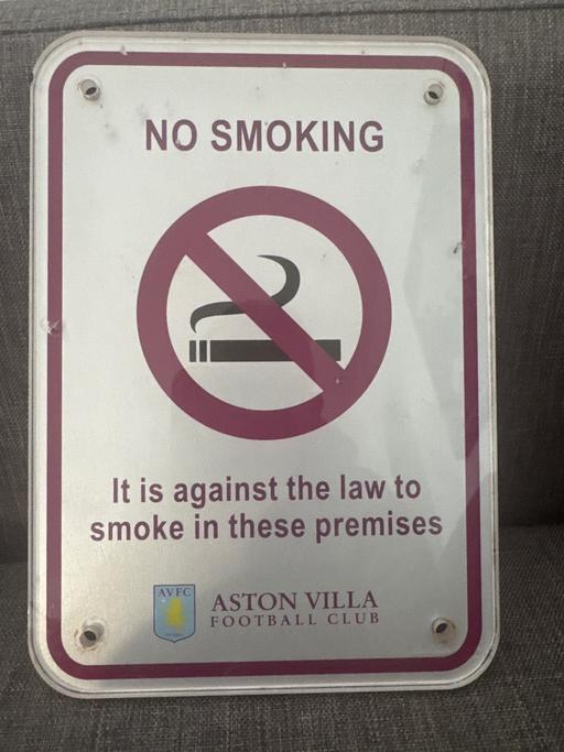 Buy & Sell Alrewas Lichfield - Photos for Aston Villa Sign - No smoking