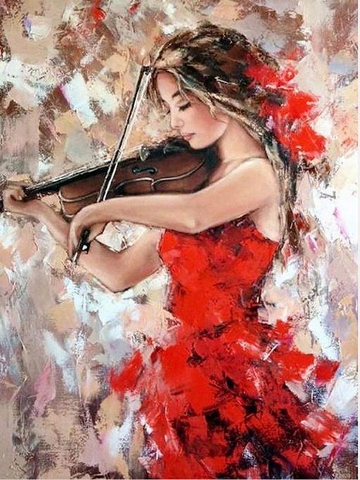 Classes Willenhall Walsall - Photos for New Diamond Art 40cms x 50cms Violin Lady