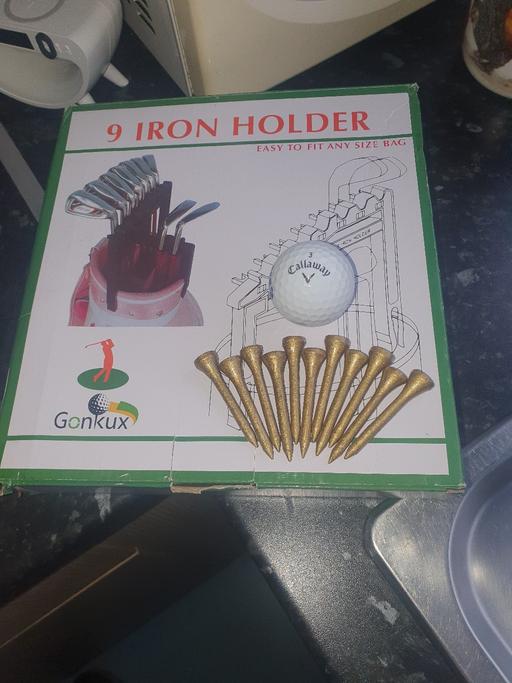 Buy & Sell Gornal Wood Dudley - Photos for 9 Irons Bag Holder, 11 Gold Tees & no.3 Ball.