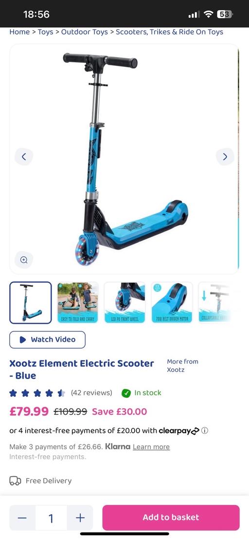 Buy & Sell Castelnau South West London - Photos for Xootz electric scooter kids 6+