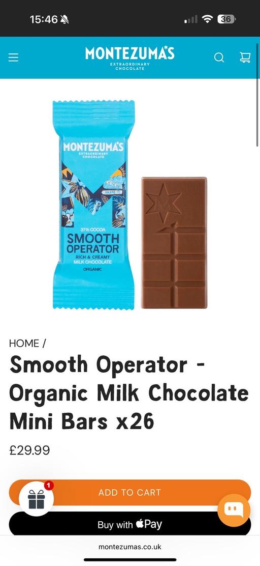 Buy & Sell Dartford Kent - Photos for Montezuma's Organic 37% Milk Chocolate 25g