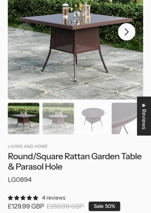 Buy & Sell Hurst Green Dudley - Photos for Square Rattan Garden Table & Parasol Hole