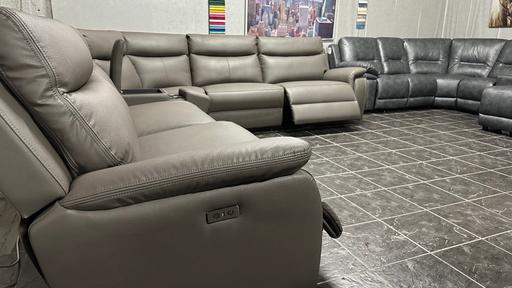Buy & Sell Little Lever Bolton - Photos for Grey leather power recliner corner Sofa