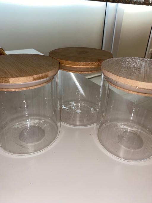 Buy & Sell Birmingham Birmingham - Photos for Set of 3 bamboo lid glass storage jars