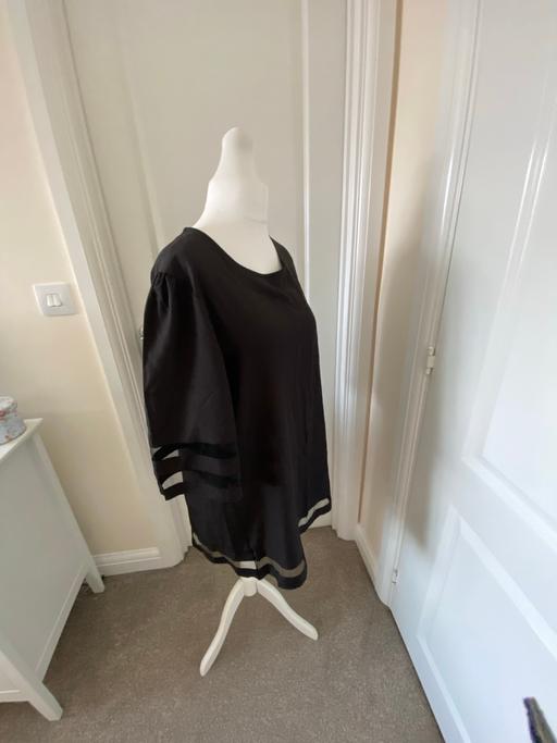 Buy & Sell Weston Coyney Stoke-on-Trent - Photos for Black Tunic Dress Size L –Sheer Stripe Detail