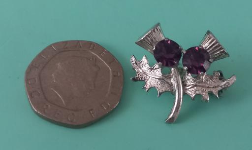 Buy & Sell Thatto Heath Saint Helens - Photos for wbs sterling silver amythest thistle brooch