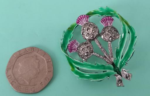 Buy & Sell Thatto Heath Saint Helens - Photos for Vintage enamel and marcasite thistle brooch