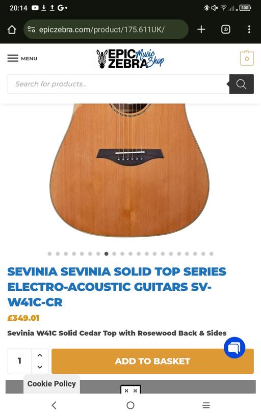 Buy & Sell Smisby South Derbyshire - Photos for Sevinia electro acoustic guitar and hardcase