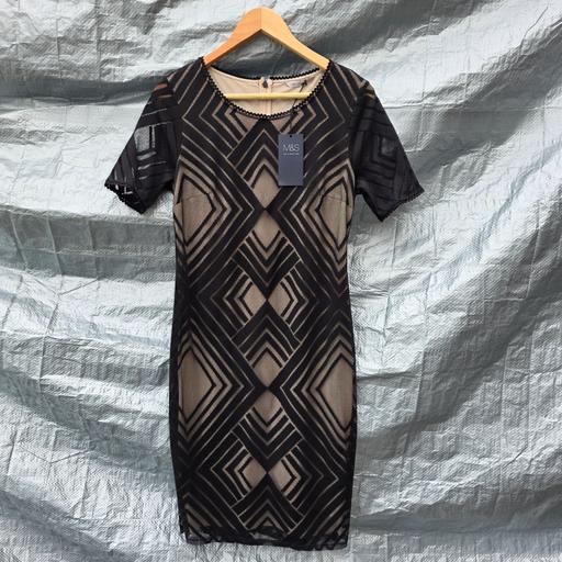 Buy & Sell Stourbridge Dudley - Photos for M&S Black Mesh Dress UK 12 REG NEW