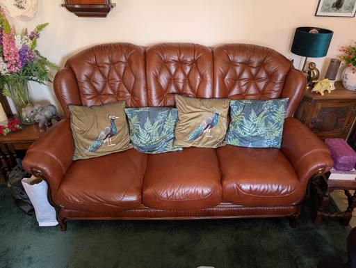 Buy & Sell Lye Dudley - Photos for as new brown Italian 3 seater sofa