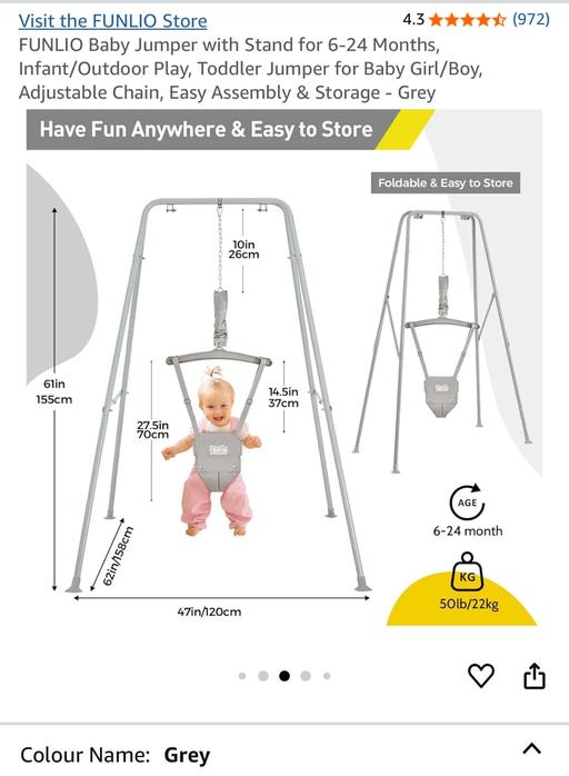 Buy & Sell Twickenham Richmond upon Thames - Photos for FUNLIO Baby Jumper with Stand for 6-24 Months