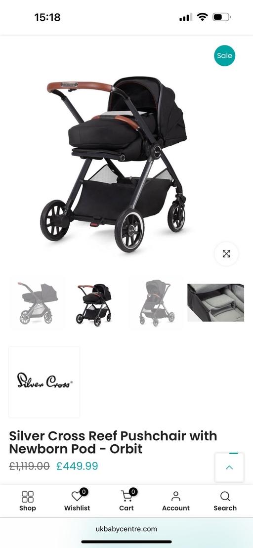 Buy & Sell Twickenham Richmond upon Thames - Photos for Silver Cross Reef Pushchair Newborn and Todd