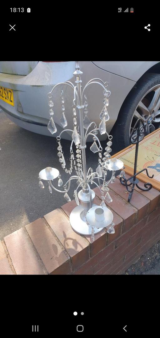 Buy & Sell Gornal Wood Dudley - Photos for Metal Crystal Candle Holder , 2ft tall , Good