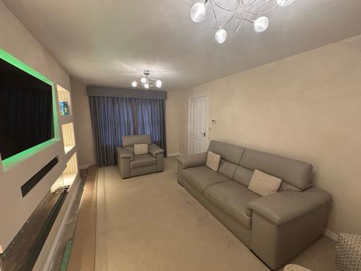 Buy & Sell Norton Canes Cannock Chase - Photos for Grey Leather Suite 3 Seater Sofa and Chair