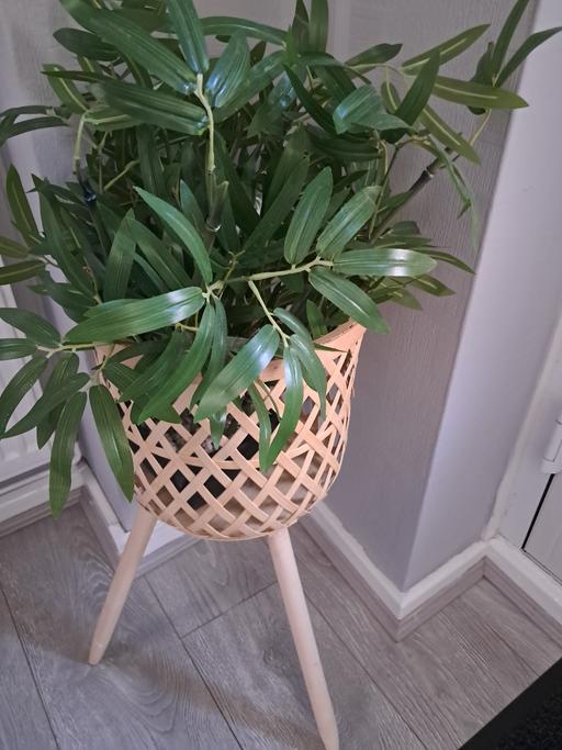 Buy & Sell Kingswood Retail Park Hull - Photos for ARTIFICIAL PLANT IN WOVEN PLANT STAND