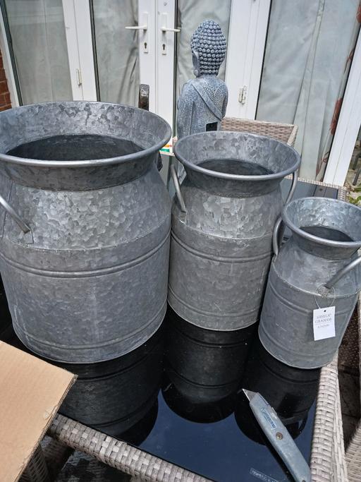 Buy & Sell Prescot Knowsley - Photos for gisela Graham galvanised metal milk churns x
