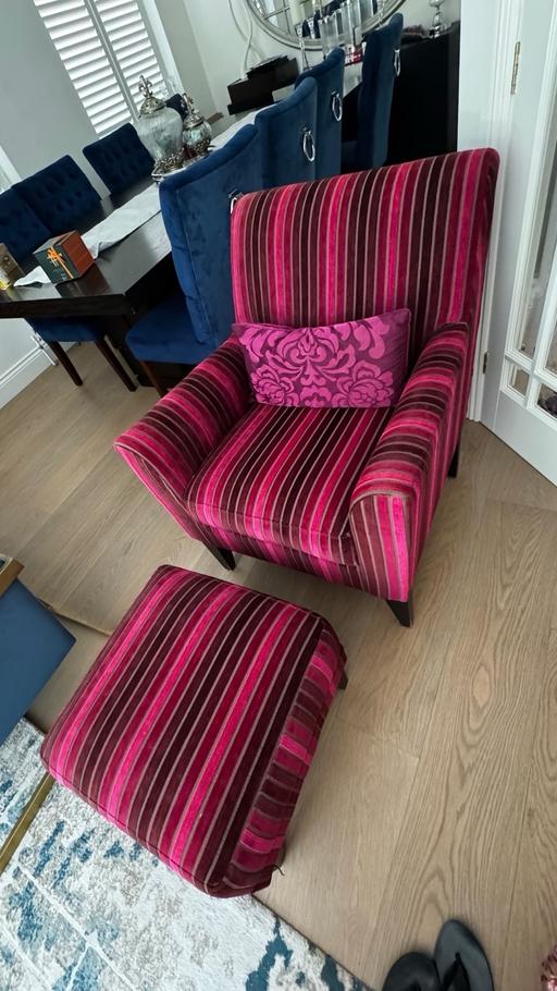 Buy & Sell Woodford East London - Photos for Pink Next home chair and foot stool