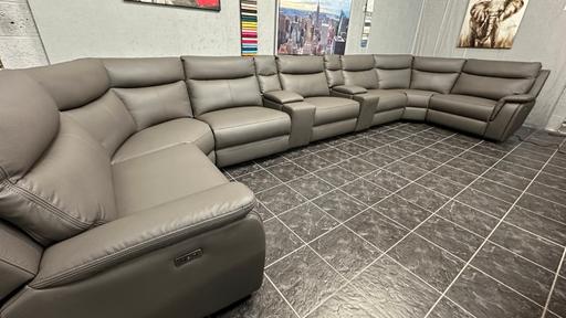 Buy & Sell Farnworth Bolton - Photos for Large grey leather power recliner corner sofa