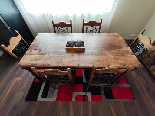 Buy & Sell Halesowen Dudley - Photos for Wooden vintage table with 6 chairs