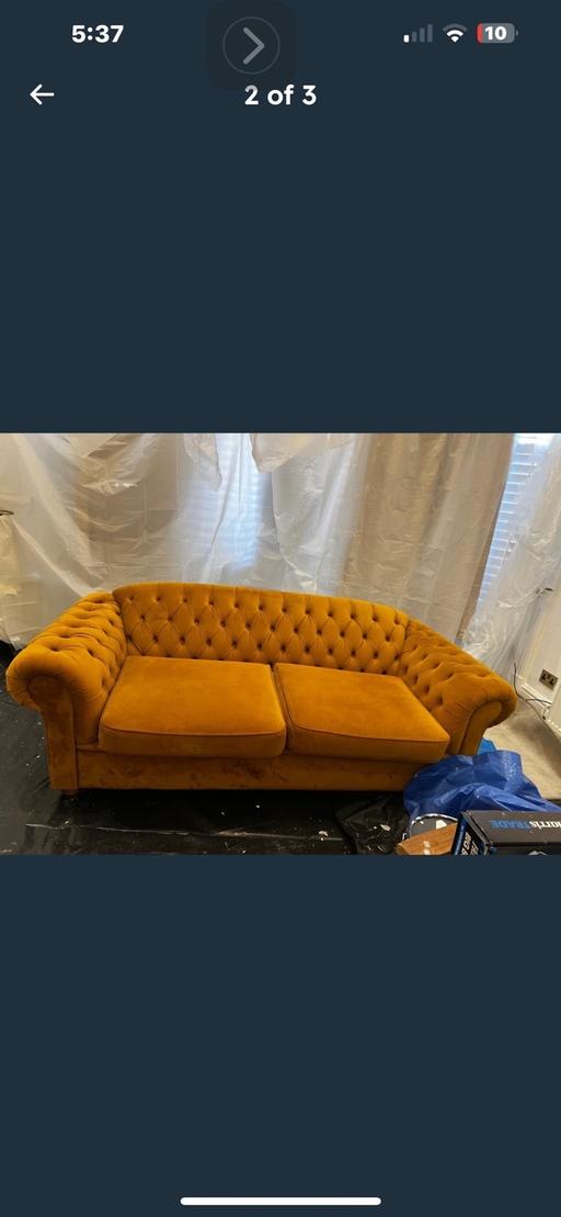 Buy & Sell Grassendale Park Liverpool - Photos for Mustard chesterfield sofa