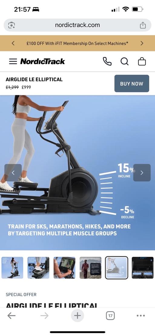 Buy & Sell Holloway North London - Photos for Nordic track AEGlide Elliptical trainer