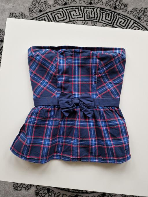 Buy & Sell Grange Park North London - Photos for Gilly Hicks Navy Checked Peplum Top with Bow