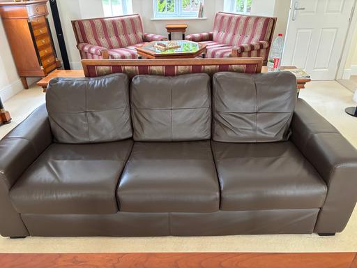 Buy & Sell Windlesham Surrey Heath - Photos for Leather 3 seater sofa with a pouf