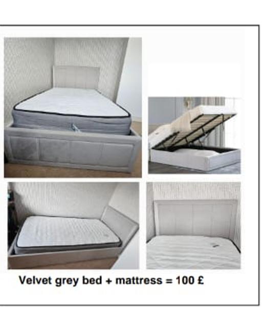 Buy & Sell Harpurhey Manchester - Photos for grey velver ottoman single bed with mattress