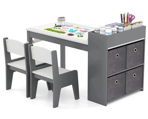Buy & Sell Central London Aldgate - Central London - Photos for Kids Desk and Chairs Set Grey and White New