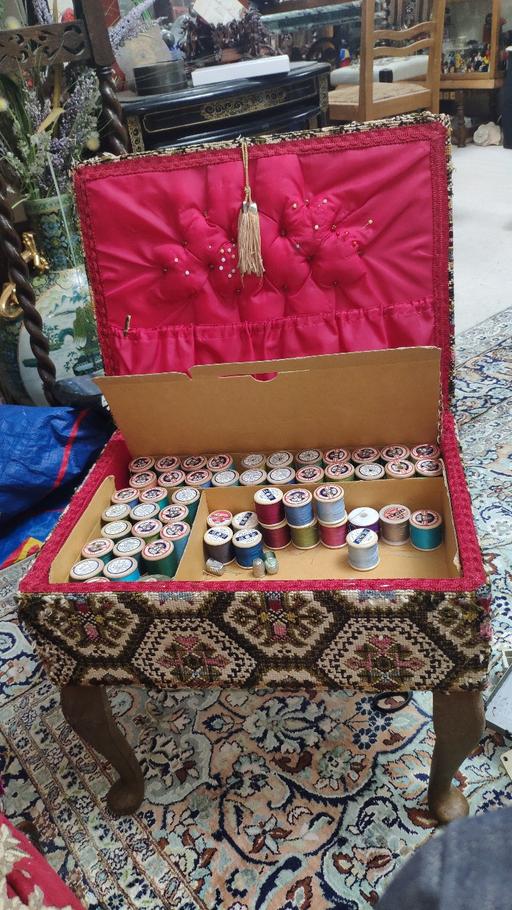Buy & Sell Pelsall Walsall - Photos for VINTAGE Sewing Box/Footstool, 95 reels etc