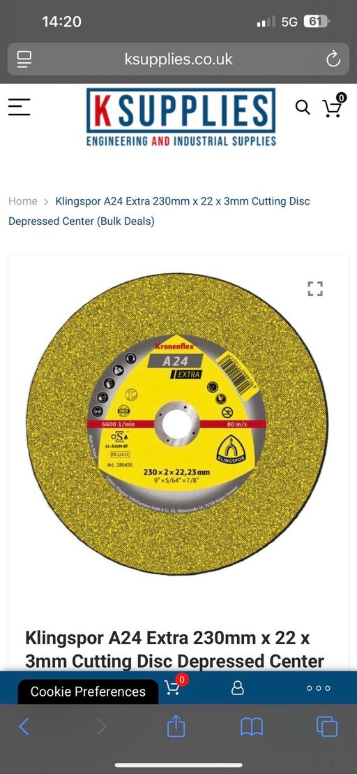 Buy & Sell Sutton Hill Telford and Wrekin - Photos for Klingspor A24 Extra Cutting Disc’s
