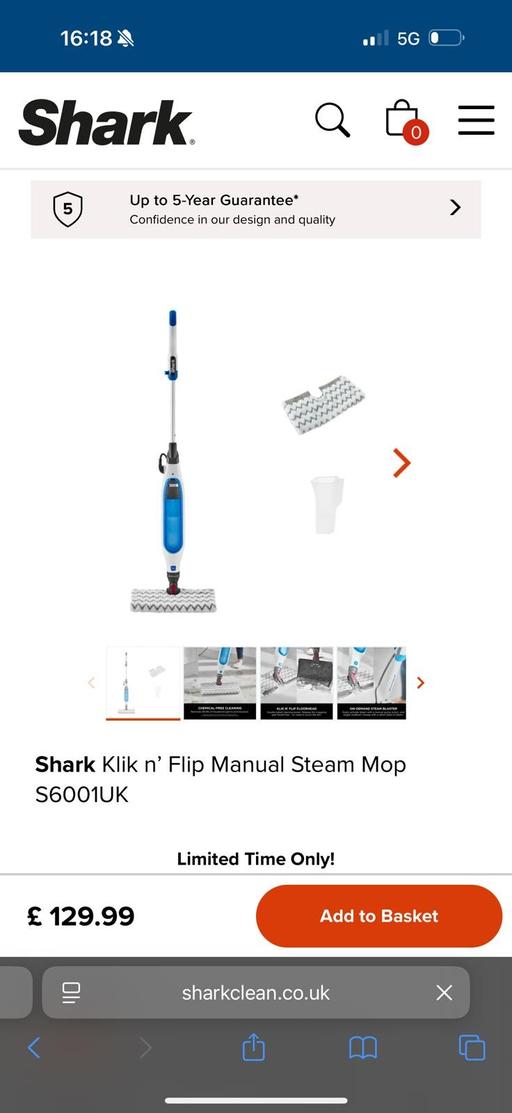 Buy & Sell West Midlands Wolverhampton - Photos for Shark Klik n' Flip Steam Mop For Hard Floors 