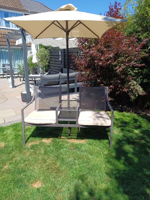 Buy & Sell Tyseley Birmingham - Photos for 2 Seater metal bench with parasol