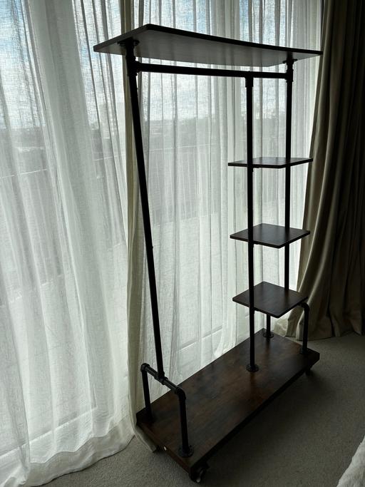Buy & Sell Bermondsey South East London - Photos for Industrial Open Wardrobe On Wheels - Brown