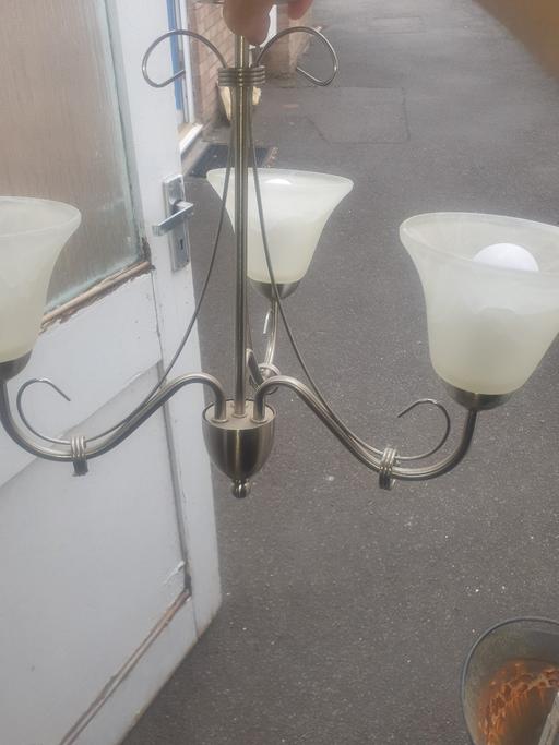 Buy & Sell Gornal Wood Dudley - Photos for Lovely , Chrome Chandelier 3 Light & Shades