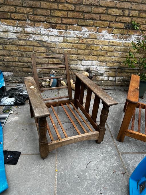 Buy & Sell Lambeth South West London - Photos for 2x wooden steamer chairs in need of refurb