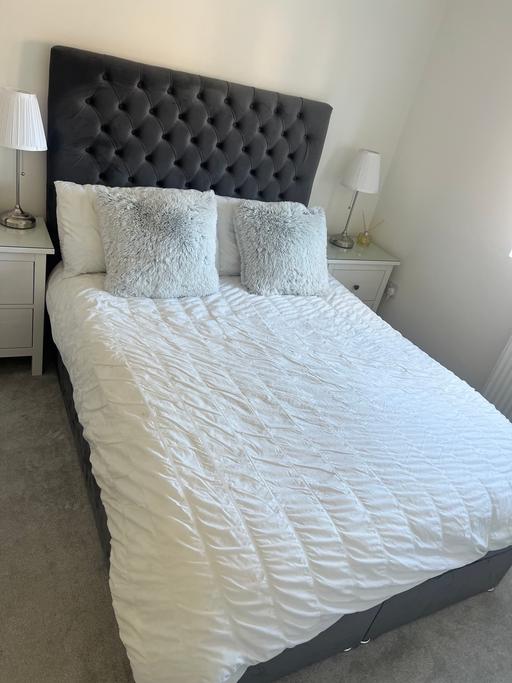Buy & Sell County Durham Wheatley Hill - County Durham - Photos for Double Bed, Mattress, 2 Side Tables & Lamps